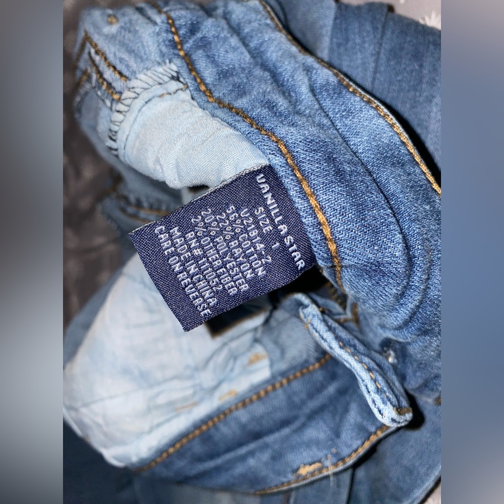 Vanilla Star jeans dark blue ripped/distressed skinny jeans.